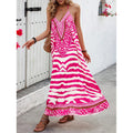 Real shot of fashionexport cross-border 1688 foreign order  animal printing backless halter fashiondress