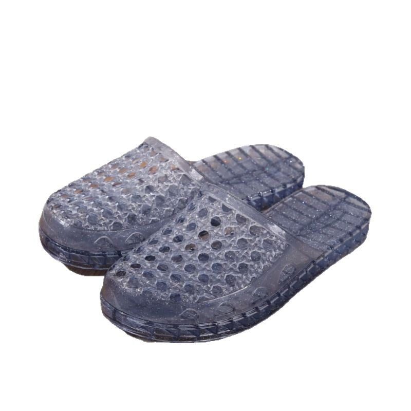 2024 summer new women's closed-toe transparent jelly flat sandals - bathroom non-slip indoor slippers, outdoor beach shoes