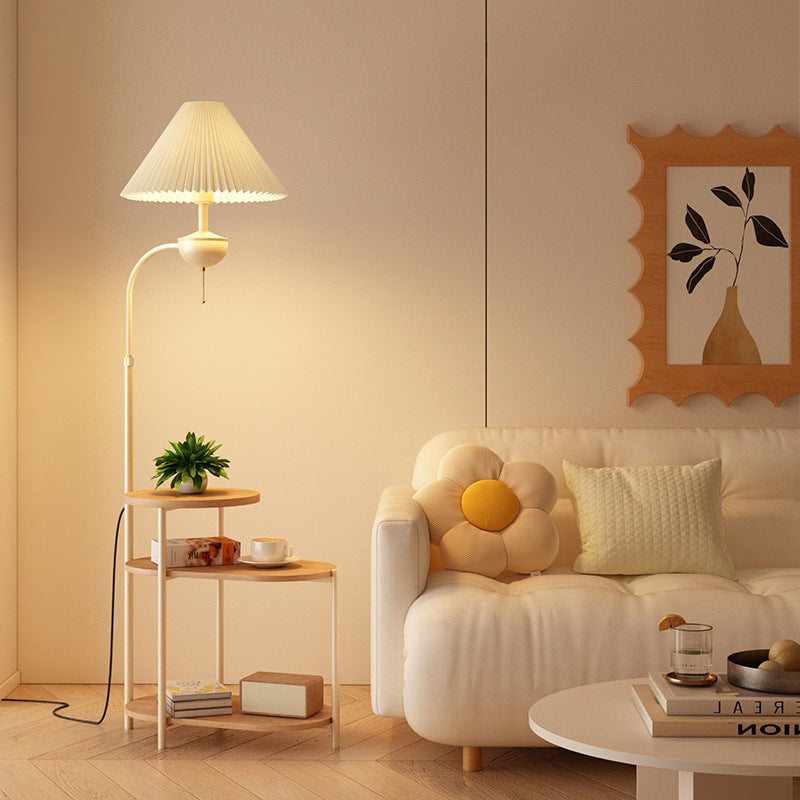 Nordic floor lamp living room 2025 new style sofa lamp multi-layer storage decorative ornament coffee table lamp bedroom bedside lamp