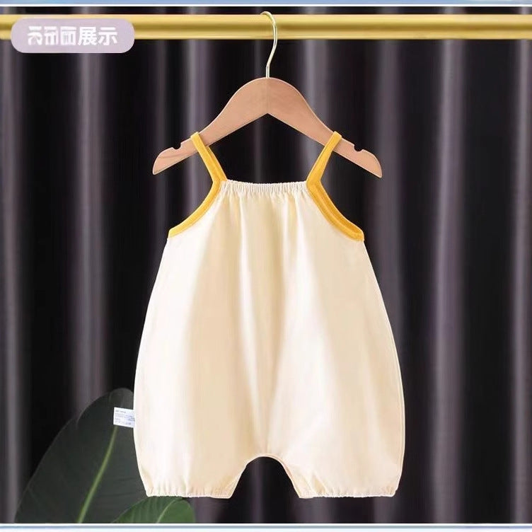 Baby vest summer sling triangle bag butt khaki jumpsuit newborn clothes thin cartoon sling summer clothes