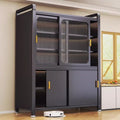 Kitchen storage rack multi-layer floor-standing storage sideboard sliding door dust-proof cabinet multi-functional storage cabinet bowl cabinet