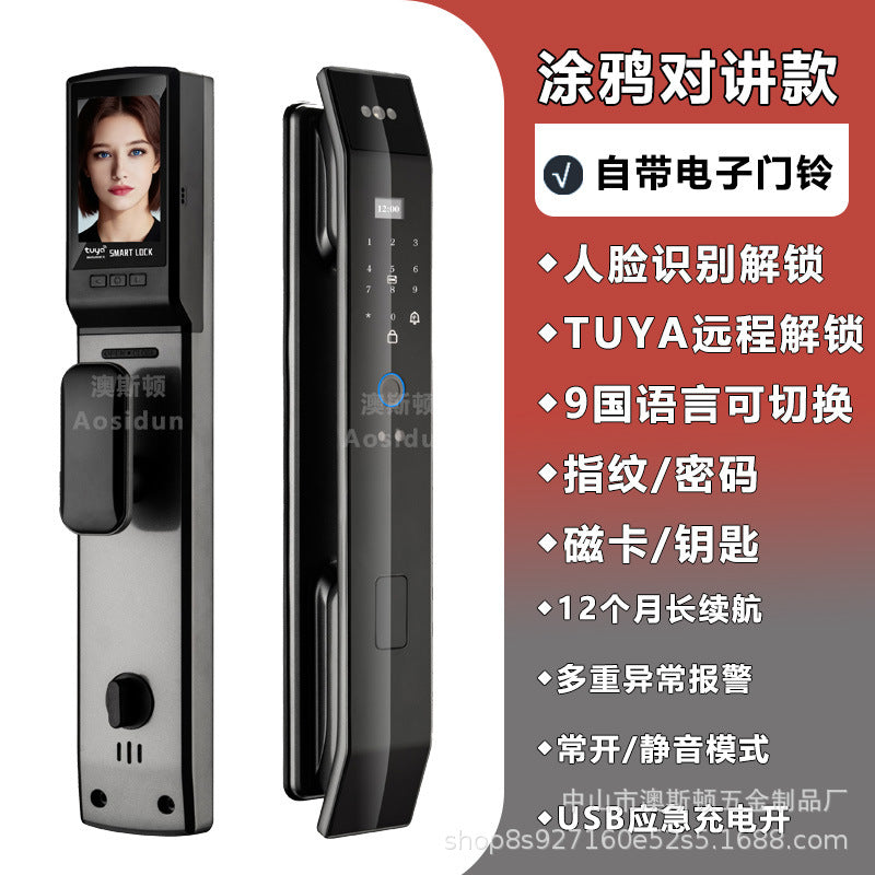 smart lock face recognition fingerprint lock visual cat eye password lock anti-theft door remote management manufacturer spot