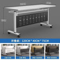 Mobile folding table and chair set, interlocking flip-top office desk, bench seating, training table with wheels, multifunctional conference table