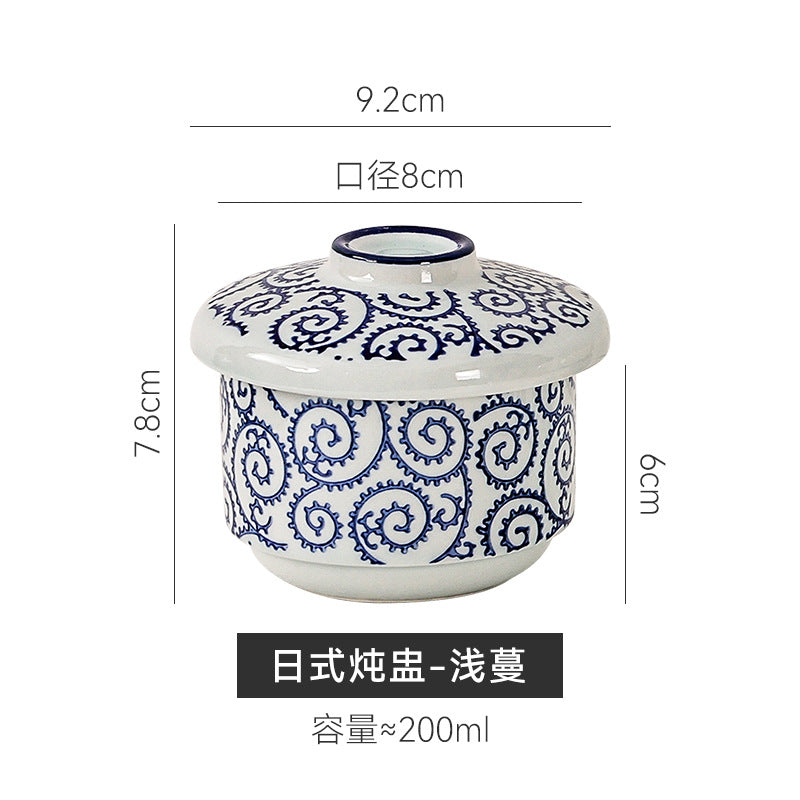 Creative ceramic underglaze dessert stew pot bird's nest tonic steamed egg bowl hotel restaurant high-looking small stew pot with lid