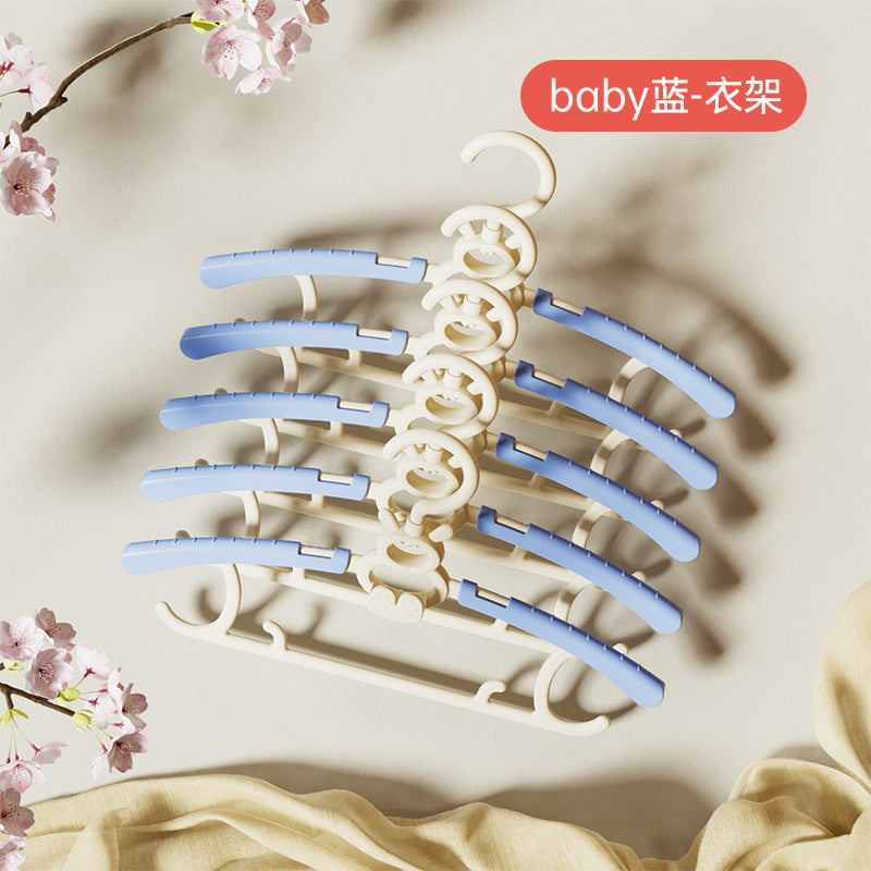 Plastic children's clothes hanger for home retractable clothes support baby non-slip clothes support baby clothes drying rack