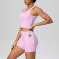 Cloud-feel quick-dry outdoor casual yoga set - high-waisted, butt-lifting, pocketed, sports bra and leggings two-piece running & fitness outfit