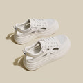 Breathable thin white shoes women's 2025 spring summer new arrivalplatform sole thick soleeasiest for matchcasualcut out sports shoes
