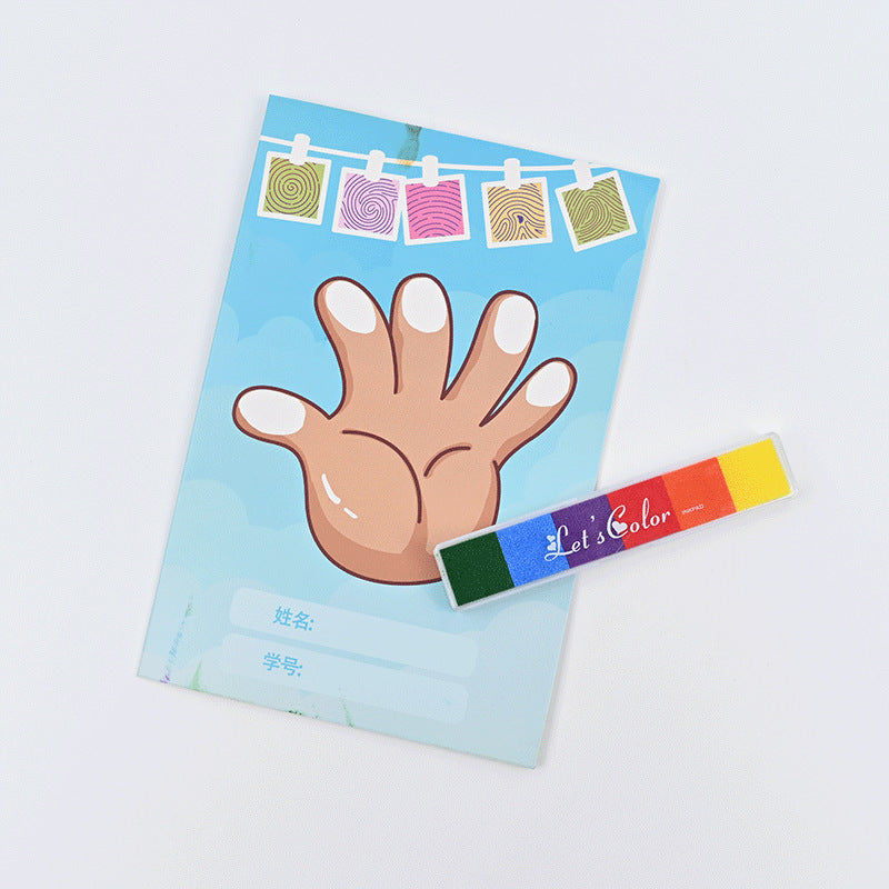 My fingerprints, finger painting, handmade DIY technology, small production, kindergarten interest, small experiment, ten-finger fingerprint cognition