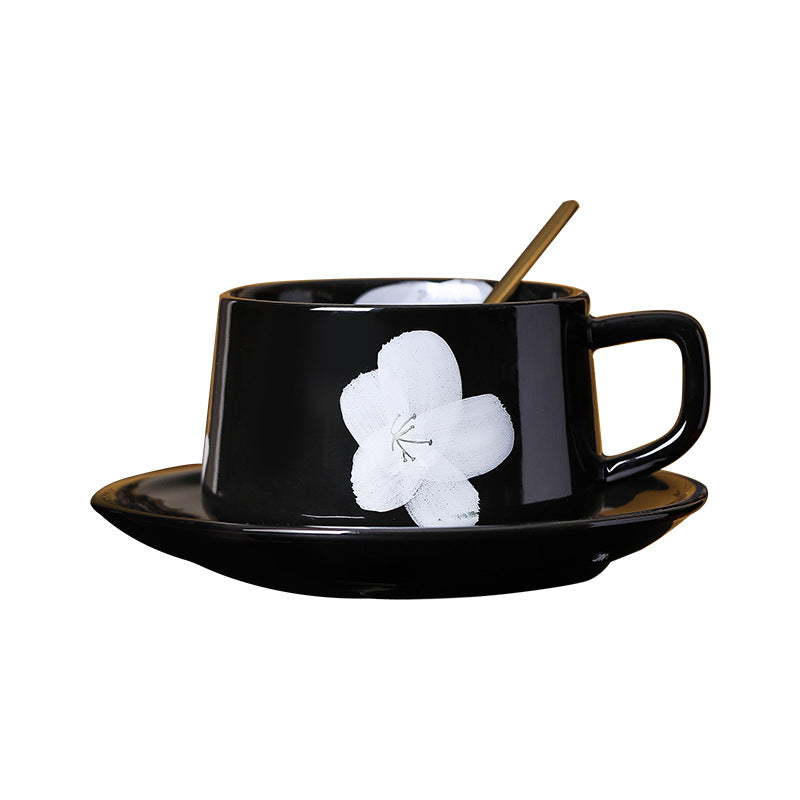 Nordic retro underglaze ceramic coffee cup exquisite afternoon tea milk gift cup and saucer set mug