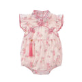 Baby rompers summer outfit  thin style girl's flutter sleeve triangle bodysuit summer crawling suit newborn onesie