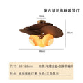 60cm three-head ceiling lamp caramel color cover three-color light