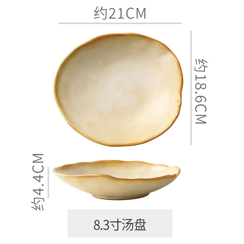 Vintage chic dinnerware set - restaurant, hotel, and home use - unique shaped dessert plates, pastry bowls, and rice bowls - wholesale