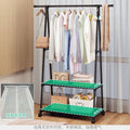 Simple coat rack floor-standing bedroom clothes rack movable thickened clothes drying rod small for home storage rack strong