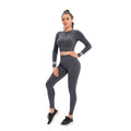 Factory new seamless yoga set: low-cut zipper, peach lift, high-waisted, body-hugging activewear for women