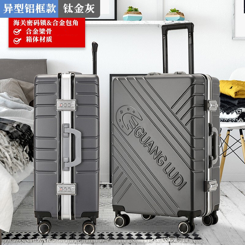 Men's and women's trolley cases, aluminum frame luggage, universal wheel 24 suitcases 20 boarding cases, password luggage manufacturers wholesale