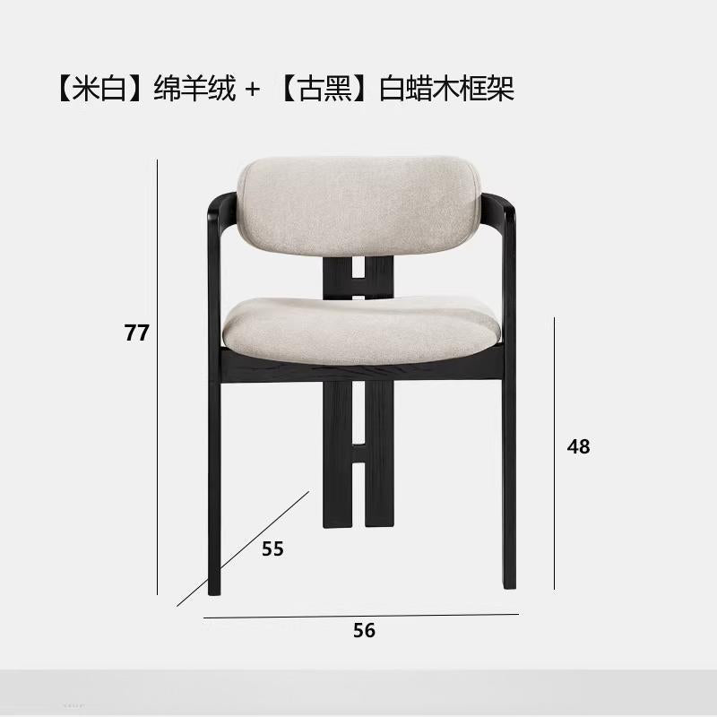 Italian light luxury solid wood dining chair hotel negotiation chair back tea chair makeup stool casualfor home study desk chair