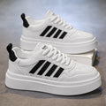 Men's white sneakers: spring breathable, trendy, casual, versatile, new 2026 height-increasing athletic skate shoes for students