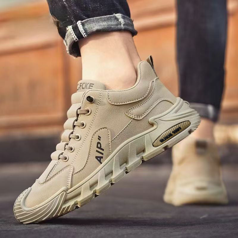 Men's safety shoes - spring work boots: waterproof, slip-resistant, wear-resistant, slip-on sneakers for construction, sports, casual wear, and work