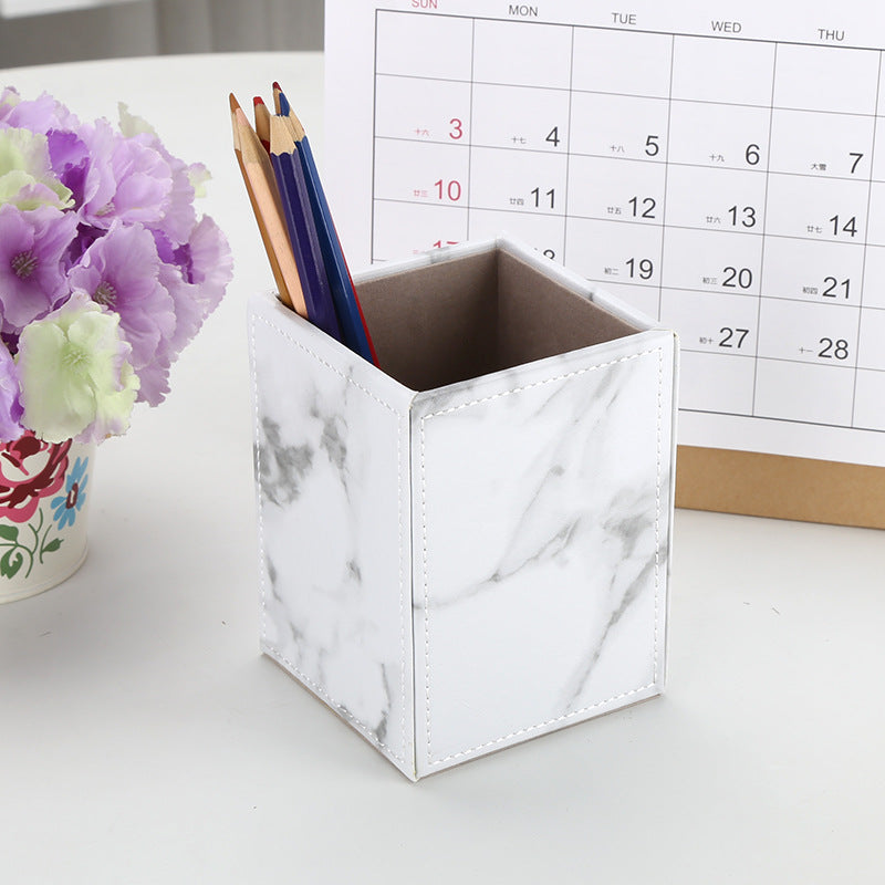 Manufacturer Wholesale Pen Holder Simple Leather Single Pen Holder Business Office Desktop Storage Box Fashion Creative Party Storage Holder