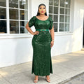African, european, and american plus-size evening gowns for banquets, events, car shows, models, ceremonies, and hostesses - sequined, sexy, and slim-fitting dresses
