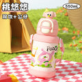 Kids thermos cup 316 stainless steel straw cup cute stainless steel cartoon student cup portable cup manufacturer
