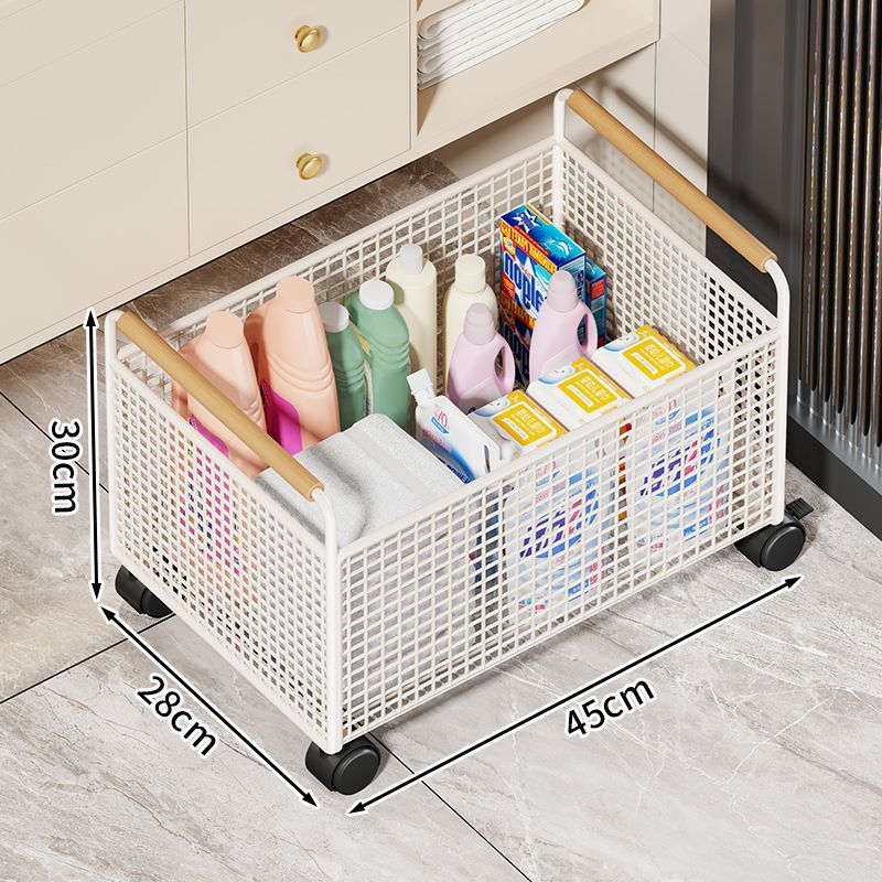 Bathroom cabinet under storage rack laundry detergent bathroom wheeled storage basket wash basin under washbasin movable storage rack
