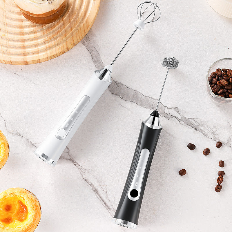 Electric milk frother, hand mixer, coffee frother, home milk foamer, cream whipper, handheld mini whisk