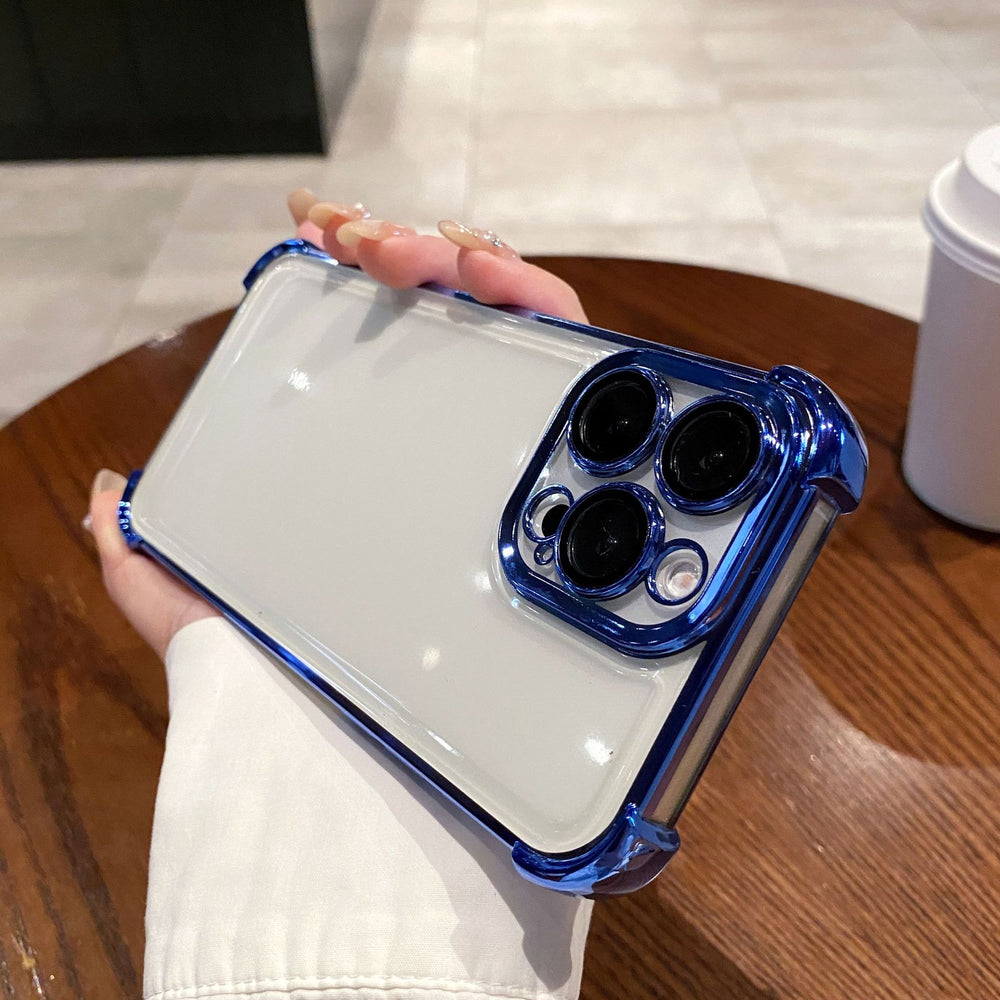 Suitable for apple 16 mobile phone case, all-inclusive lens film, iphone17 four-corner anti-fall electroplated airbag soft shell protective cover