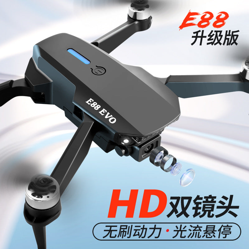 E88 brushless motor drone with optical flow positioning, 4k dual camera, and powerful wind resistance - multirotor remote control aircraft