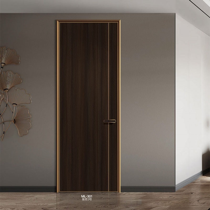 Paint-free solid cross-border aluminum wood door bedroom door entrance door hotel door wooden door swing single door solid wood composite light luxury