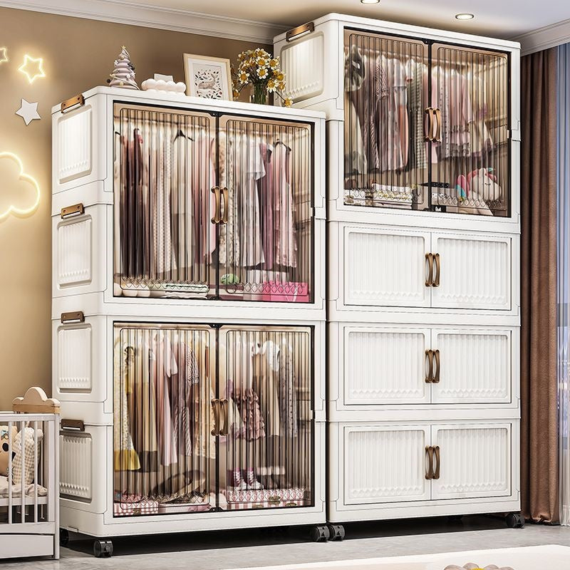 Installation-free children's wardrobe, multi-layer baby clothing storage cabinet, for home bedroom foldable storage cabinet, baby wardrobe