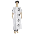Wholesale   two-piece set short sleeve matte fabric dress with headscarf maxi dress plus size women's