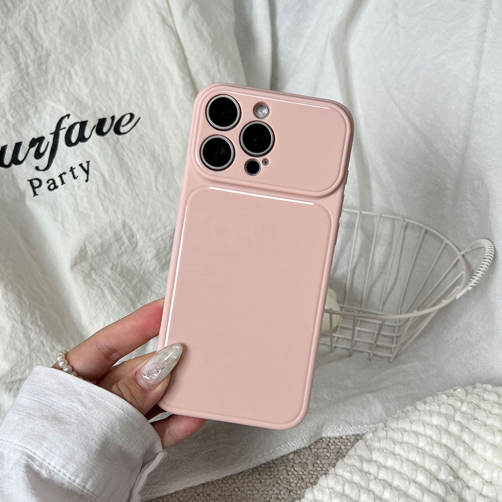 Suitable for apple 17 mobile phone case soft color large window glossy simple macaron all-inclusive iphone18 anti-fall case 12