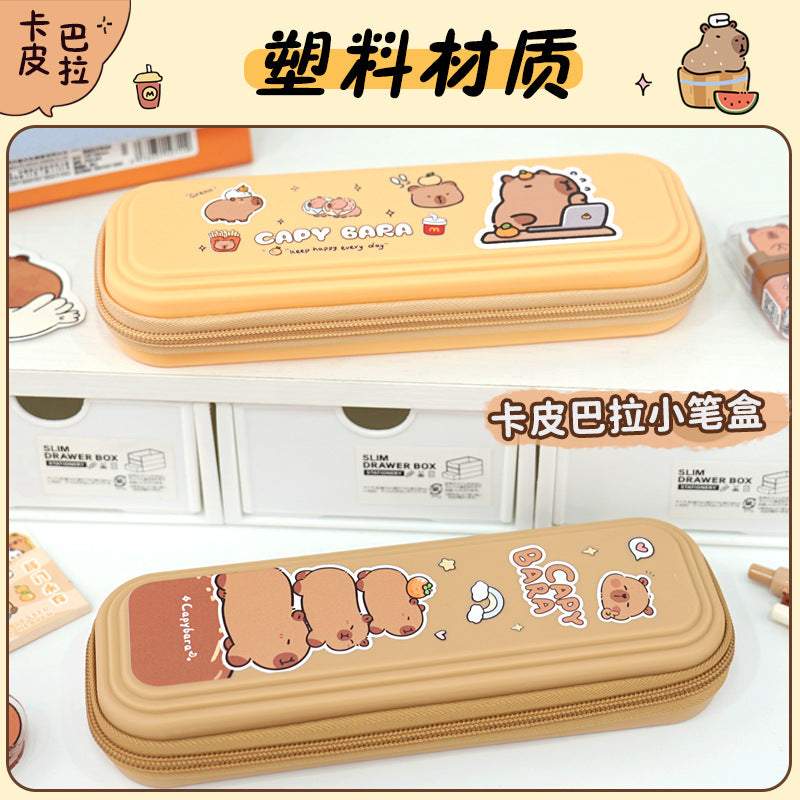 Kapibara Stationery Box Girls Professional Children's Cartoon Kindergarten Stationery Bag Durable Advanced Sense Simple Pencil Bag