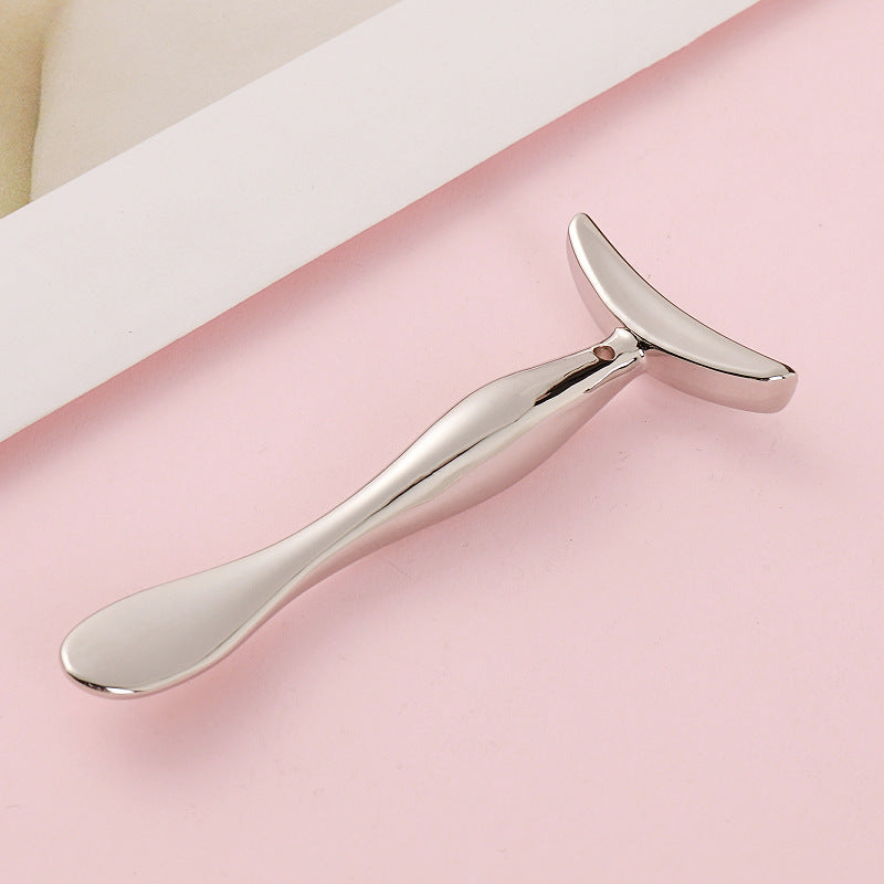 Manufacturer's new metal facial massage stick t-shaped eye cream stick cosmetics essence introduction stick digging spoon tool