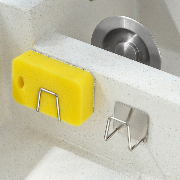 Stainless steel sponge drain rack non-punching kitchen sink cover steel wire ball pot cover storage wall-mounted cloth rack