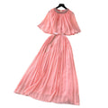 French-style, heavily embellished, beaded and rhinestone-studded, round-neck shawl dress with tie-waist detailing. features a flattering, slimming silhouette and elegant pleated chiffon