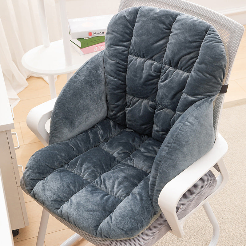 Heated seat cushion and backrest combo - electric heating for office, winter plush warm chair pad, prolonged sitting, removable and washable chair cushion