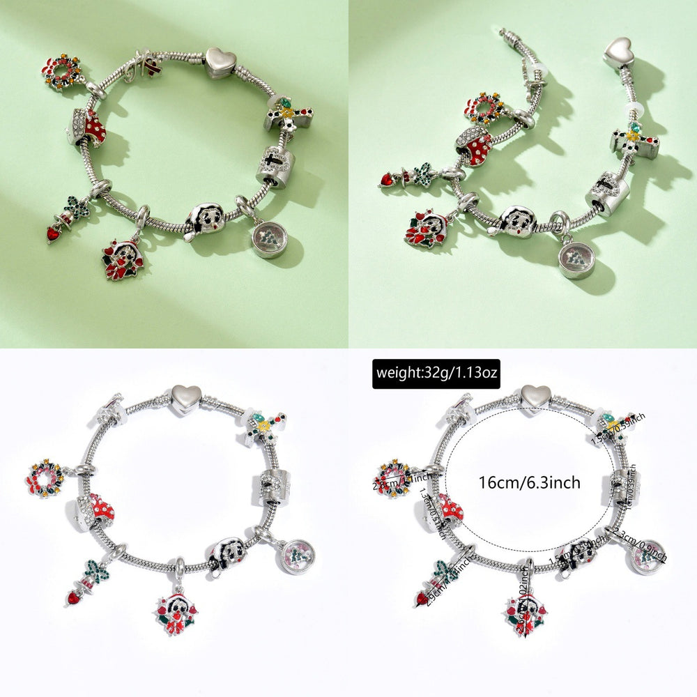 Christmas bracelet wholesale: european and american fashion trendy santa claus snowflake bell metal minimalist holiday bracelets