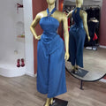 European and american cross-border women's fashion  summer new arrival: elegant halter neck slim-fit sleeveless top and wide-leg pants casual set