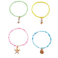 Wholesale colorful polymer clay bracelet set - european & american style, ocean-inspired seashell design, bohemian starfish & conch bracelets for women