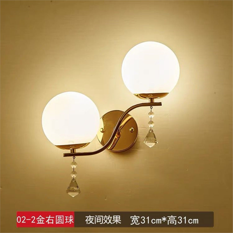 Artistic bedside wall lamp staircase balcony led wall sconce bedroom bedside light double head living room aisle room wall light