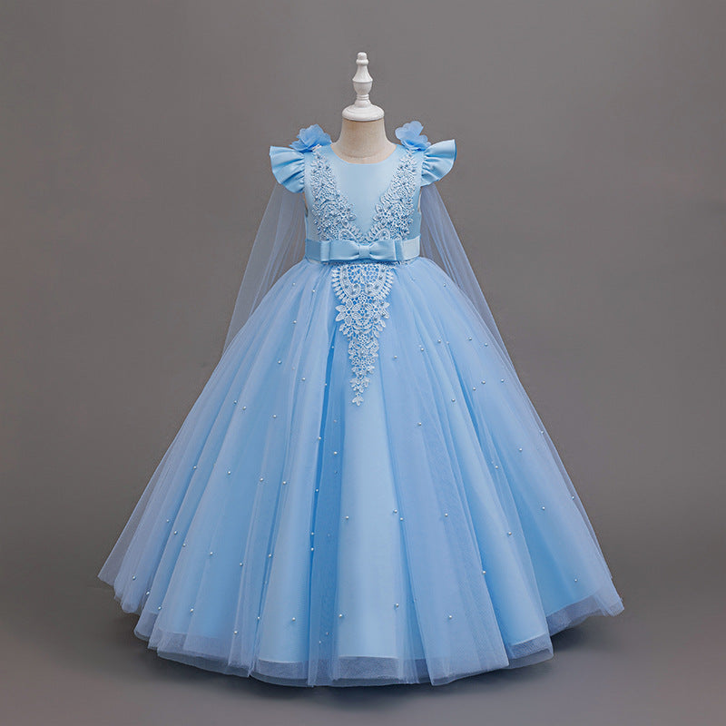 fashionable girl dress shawl elegant clothing girl dress kids princess dress new arrival