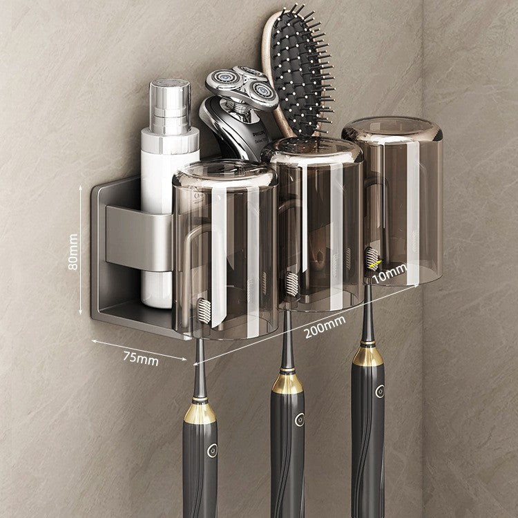 Bathroom cosmetic storage rack hair dryer holder bathroom gun gray wall-mounted paper towel storage rack hair dryer