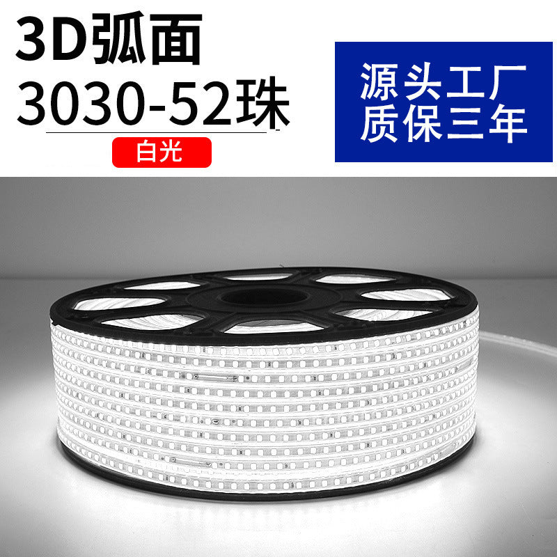 220v household outdoor waterproofled light strip super bright white light strip outdoor exterior wall construction site tunnel lighting