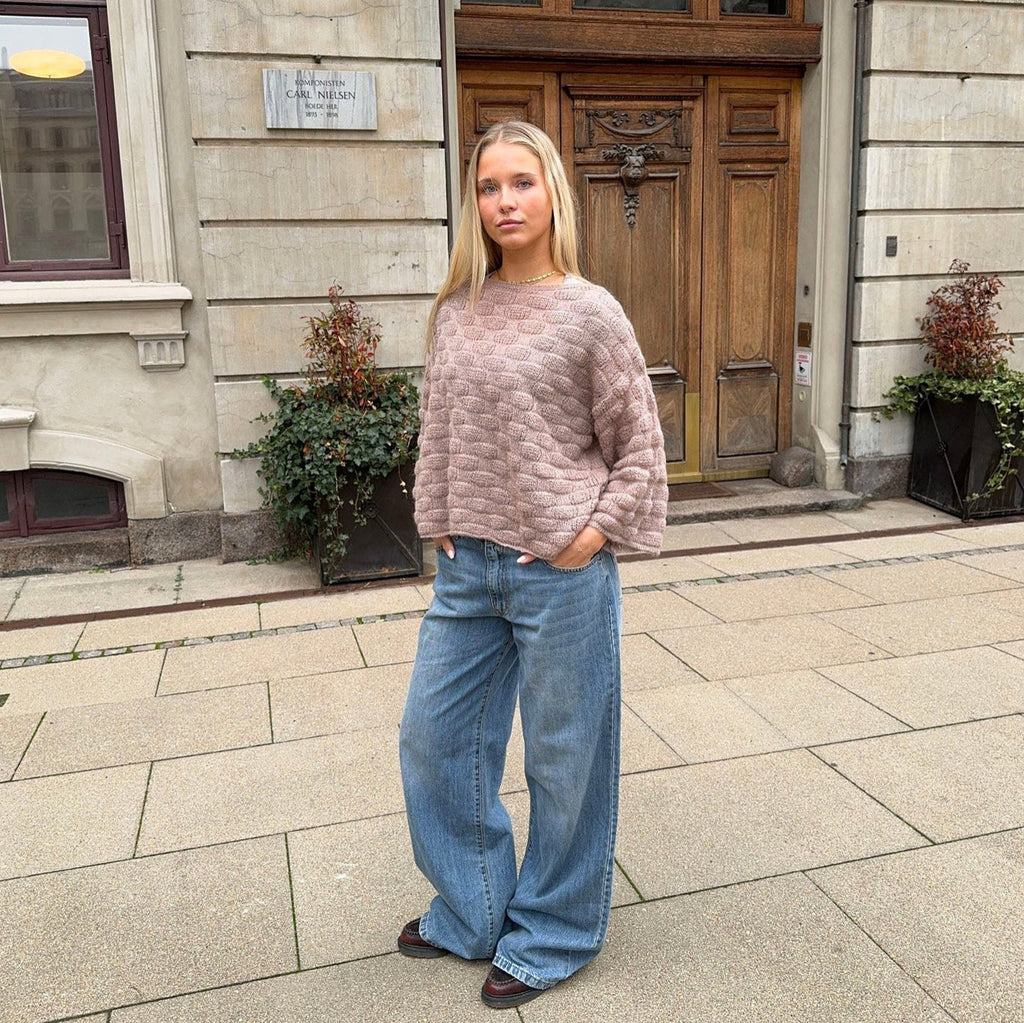 Cross-border independent station  European and American sweaters women's wish crew neck loose medium-sleeved sweater fashion pullover knitted sweater