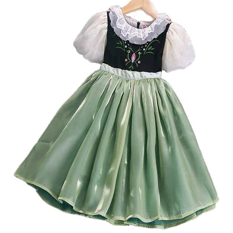 Girls' summer dress - stylish princess style  - baby girl puff sleeve mesh dress - wholesale foreign trade children's clothing