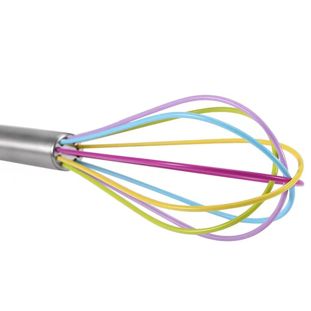 Stainless steel silicone whisk - manual egg beater - baking tool - cream whipper