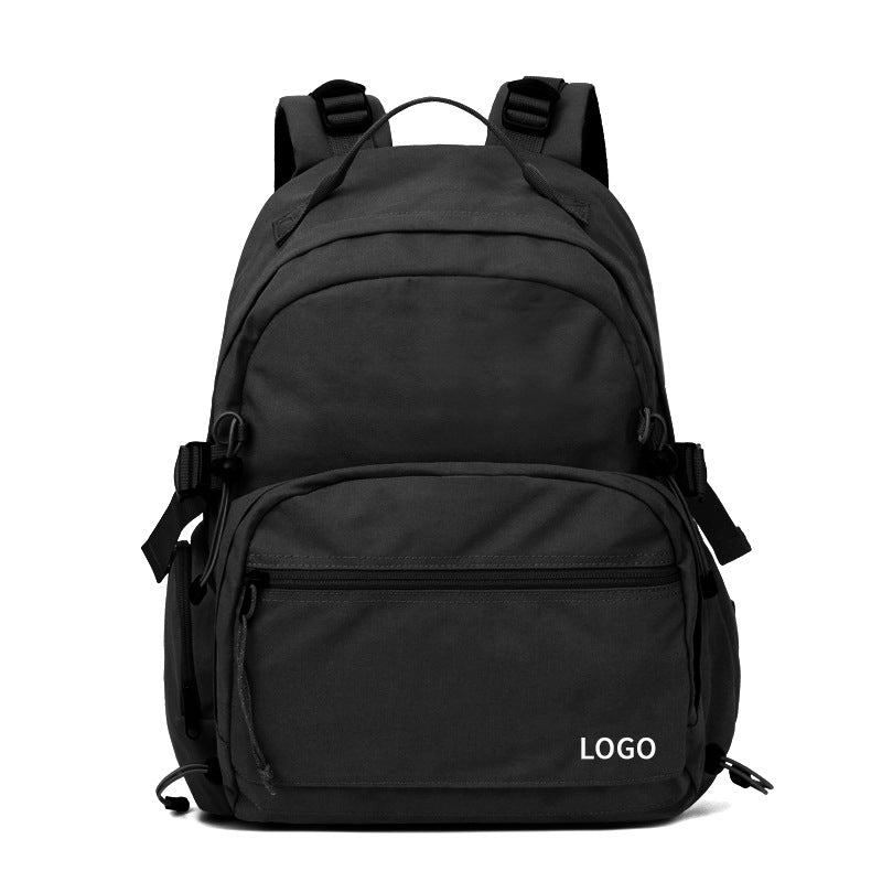 Backpack wholesale custom casual Korean version solid color simple college student schoolbag large capacity multi-function lightweight backpack