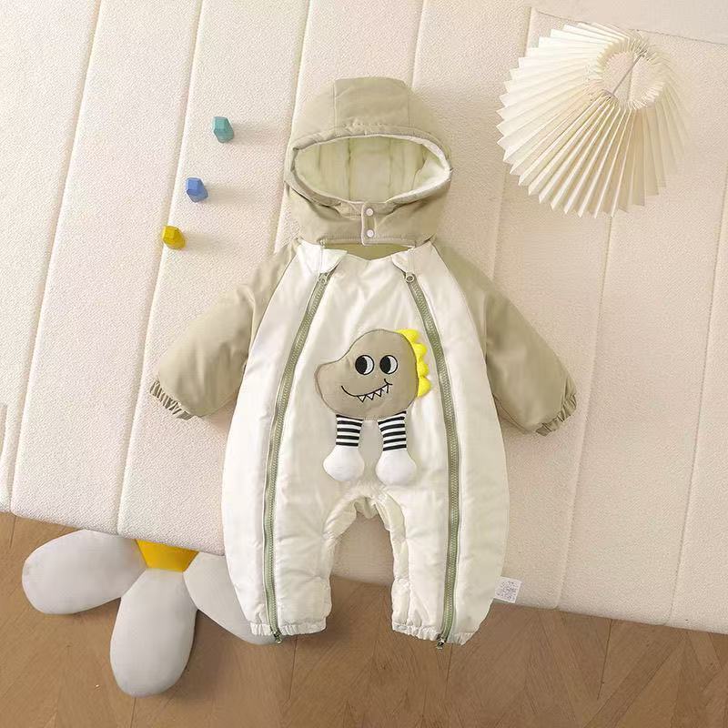 Baby outwear outwearthickened jumpsuit jumpsuit fleece-linedheattech crawling suit winter baby clothes jacket trendy